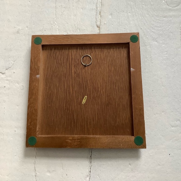 Vintage 1988 Mickey Mouse ceramic & wood wall art trivet - Picture 3 of 3